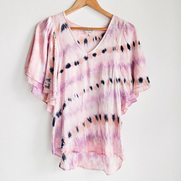 Young  Fabulous and Broke Tie Dye Butterfly Sleeve Summer Top M - Picture 5 of 7
